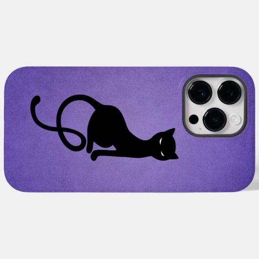 Black Cat Paars Elegant Evil Kat Case-Mate iPhone Case (Achterkant (horizontaal))