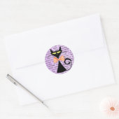 Black Cat Paarse Halloween Stickers (Envelop)