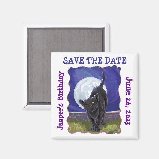 Black Cat Party Center Magneet (Voorkant / Achterkant)