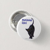 Black Cat Party Center Ronde Button 3,2 Cm (Voorkant /achterkant)