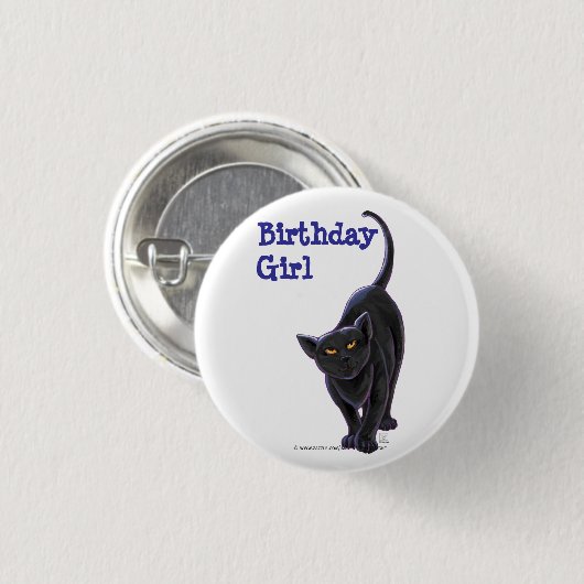 Black Cat Party Center Ronde Button 3,2 Cm (Voorkant /achterkant)
