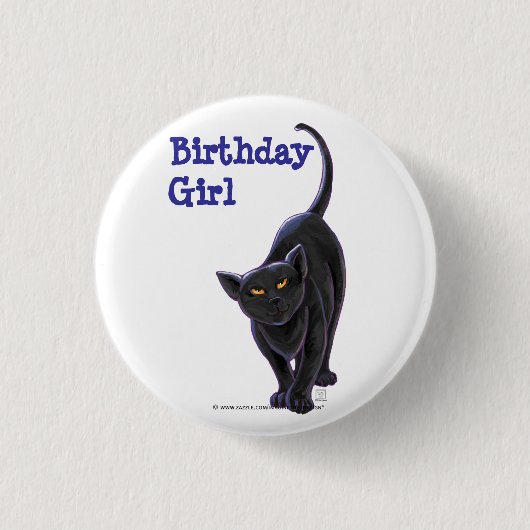 Black Cat Party Center Ronde Button 3,2 Cm (Voorkant)