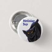 Black Cat Party Center Ronde Button 3,2 Cm (Voorkant /achterkant)