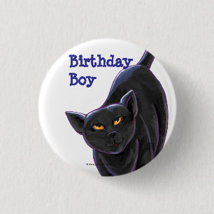 Black Cat Party Center Ronde Button 3,2 Cm