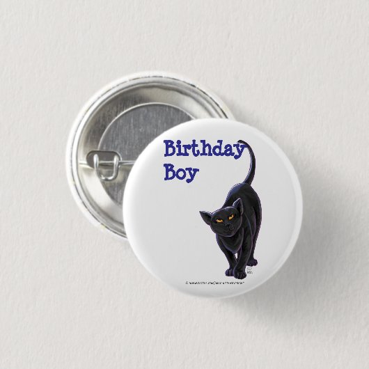 Black Cat Party Center Ronde Button 3,2 Cm (Voorkant /achterkant)