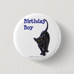 Black Cat Party Center Ronde Button 3,2 Cm