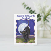 Black Cat Party Center Uitnodiging Briefkaart (Staand voorkant)