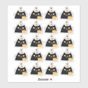 Black Cat Party Sticker