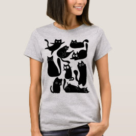 Black cat party t-shirt