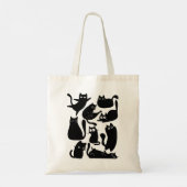 Black cat party tote bag (Achterkant)