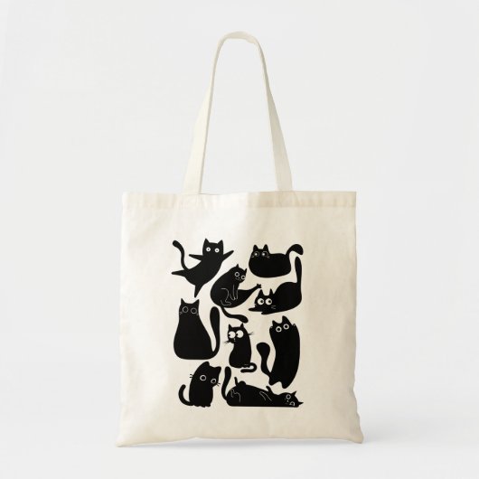 Black cat party tote bag (Voorkant)