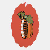 Black Cat Patchwork Pompoen Happy Halloween Schatt Ornament Kaart (Rechts)