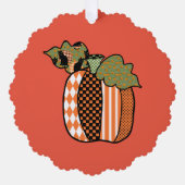 Black Cat Patchwork Pompoen Happy Halloween Schatt Ornament Kaart (Voorkant)