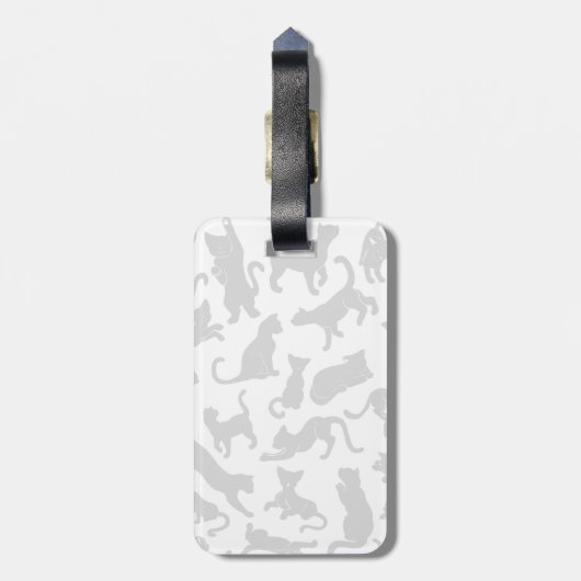 Black Cat Pattern Bagagelabel (Achterkant verticaal)