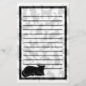Black Cat Pattern Briefpapier (Voorkant)