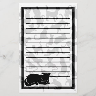 Black Cat Pattern Briefpapier