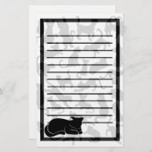 Black Cat Pattern Briefpapier (Voorkant / Achterkant)