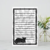 Black Cat Pattern Briefpapier (Staand voorkant)