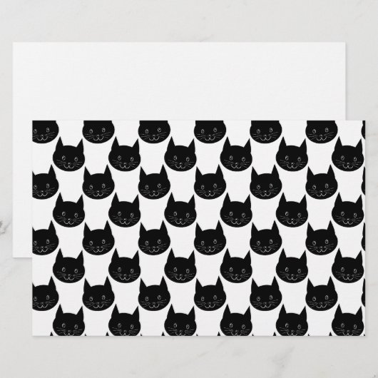 Black Cat Pattern. Briefpapier (Voorkant / Achterkant)