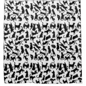 Black Cat Pattern Douchegordijn (Voorkant)