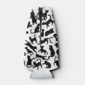 Black Cat Pattern Flesjeskoeler (Achterkant)