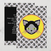 Black Cat Pattern Halloween Kaart (Voorkant / Achterkant)