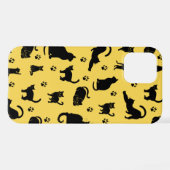 Black Cat Pattern iPhone Hoesje (Achterkant horizontaal)