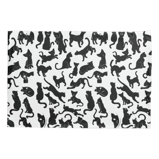 Black Cat Pattern Kussensloop (Achterkant)