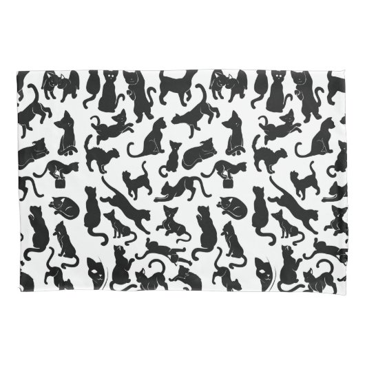 Black Cat Pattern Kussensloop (Voorkant)