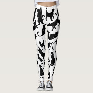 Black Cat Pattern Leggings