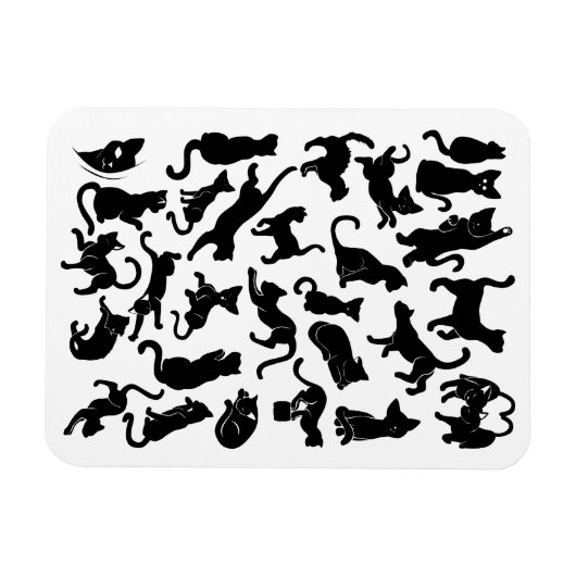 Black Cat Pattern Magneet (Horizontaal)