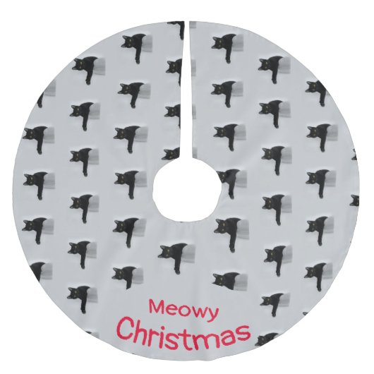 Black Cat Pattern Meowy kerst Kerstboom Rok (Voorkant)