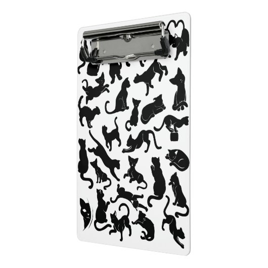 Black Cat Pattern Mini Klembord (Angled2)