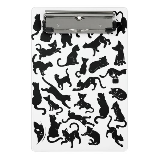 Black Cat Pattern Mini Klembord (Voorkant)