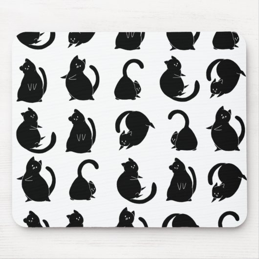 Black Cat Pattern Muismat (Voorkant)