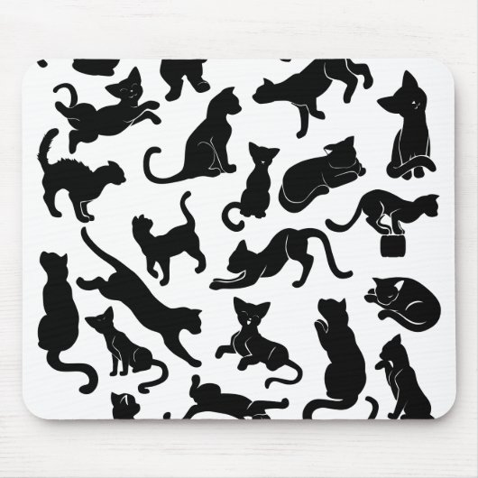 Black Cat Pattern Muismat (Voorkant)