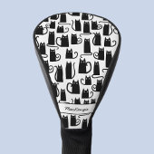 Black Cat Pattern Name Golf Head Hoesje Golfheadcover
