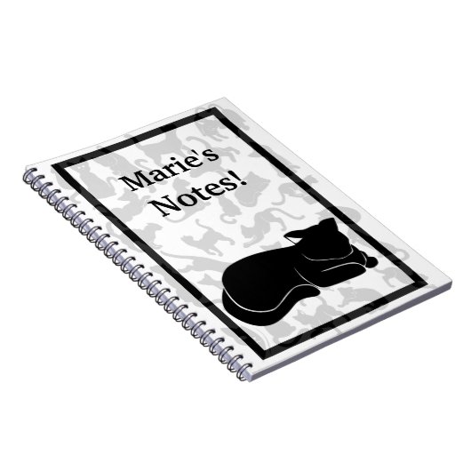 Black Cat Pattern Notitieboek (Rechterzijde)