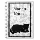 Black Cat Pattern Notitieboek (Voorkant)