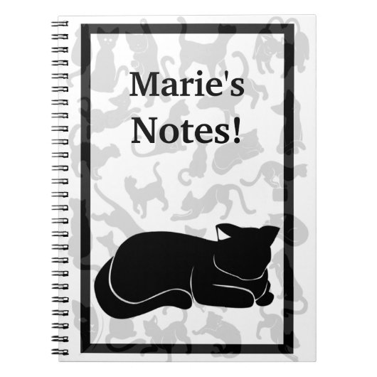 Black Cat Pattern Notitieboek (Voorkant)