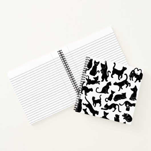 Black Cat Pattern Notitieboek (Binnen)