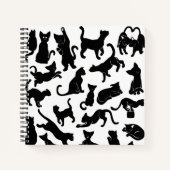 Black Cat Pattern Notitieboek (Voorkant)