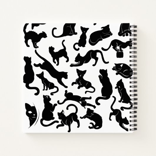 Black Cat Pattern Notitieboek (Achterkant)