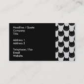 Black Cat Pattern op Light Grey. Visitekaartje (Achterkant)