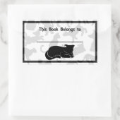 Black Cat Pattern Rechthoekige Sticker (Tas)