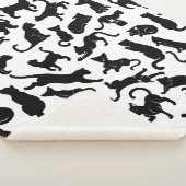 Black Cat Pattern Sherpa Deken (3/4)