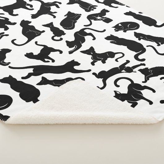 Black Cat Pattern Sherpa Deken (3/4)