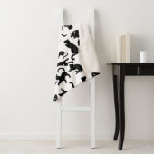 Black Cat Pattern Sherpa Deken (In situ)