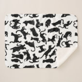 Black Cat Pattern Sherpa Deken (Voorkant (horizontaal))