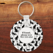 Black Cat Pattern Sleutelhanger (Achterkant)